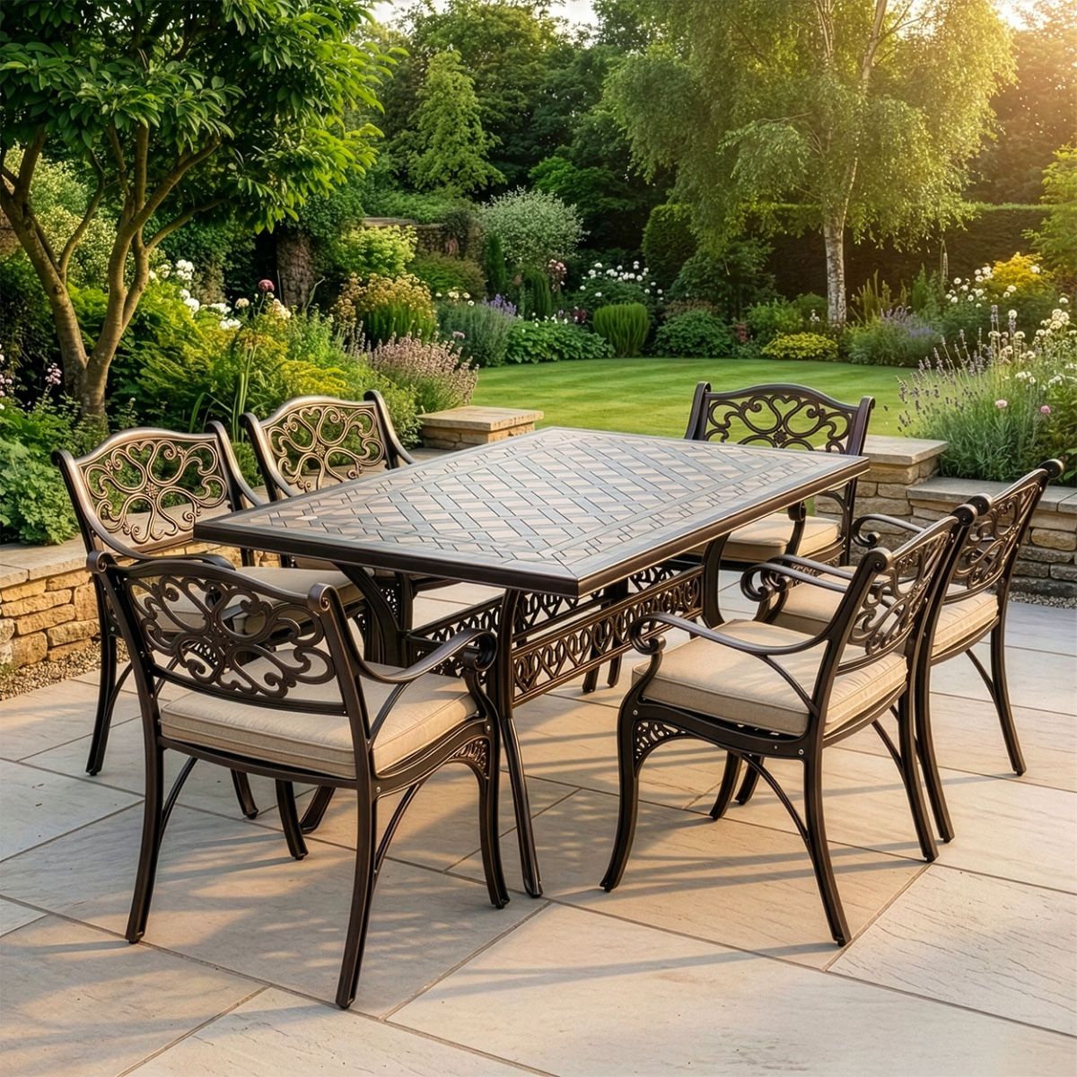 The "Attingham" 6-Seater Dining Set - Antique Copper