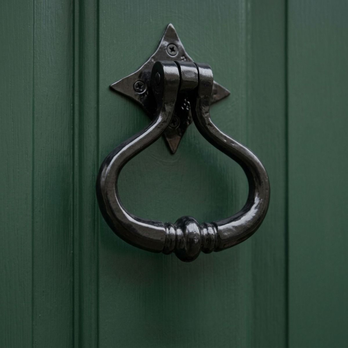 The "Capulet" Shakespeare Door Knocker Mounted on a Green Door on a Period Property - Digital Illustration