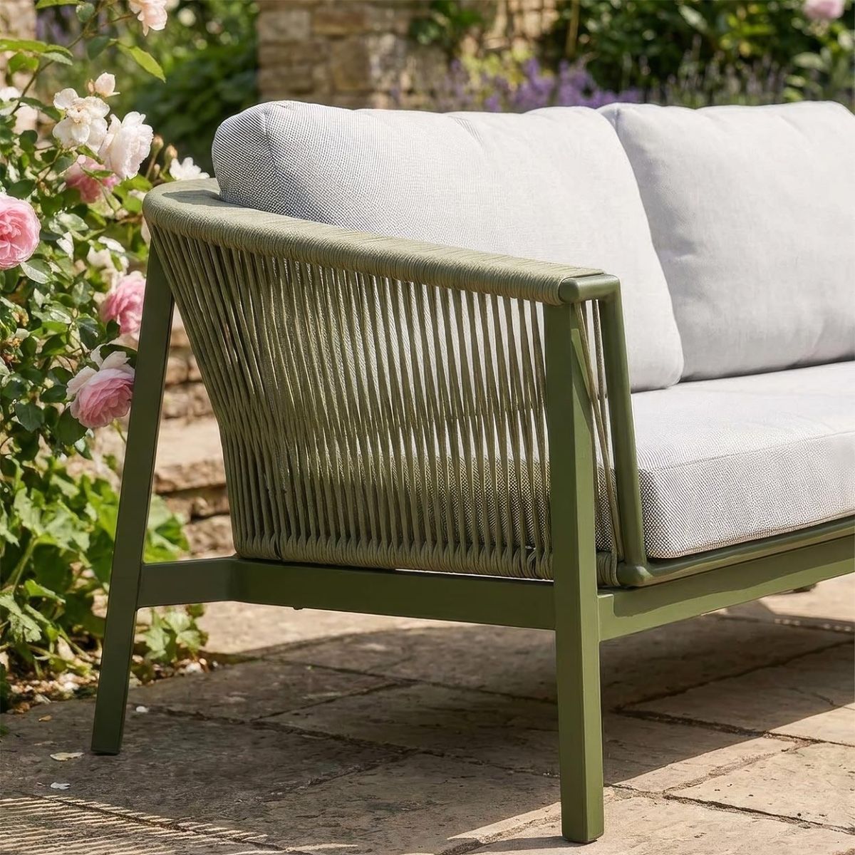 The "Chester" Outdoor 4-Seater Furniture Set Digital Illustration Dressed Close up
