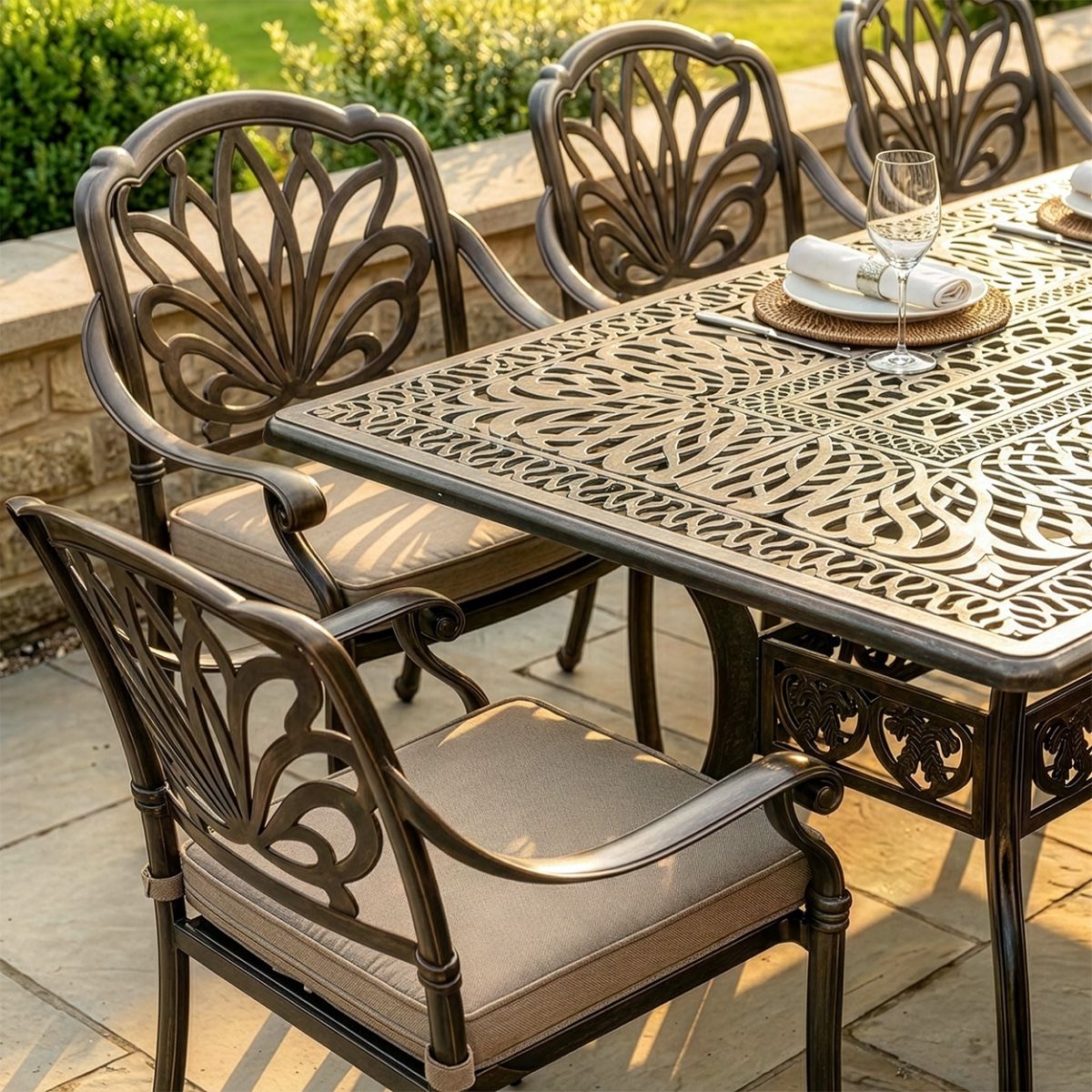 The "Goliath" 8-Seater Outdoor Dining Set - Antique Bronze 