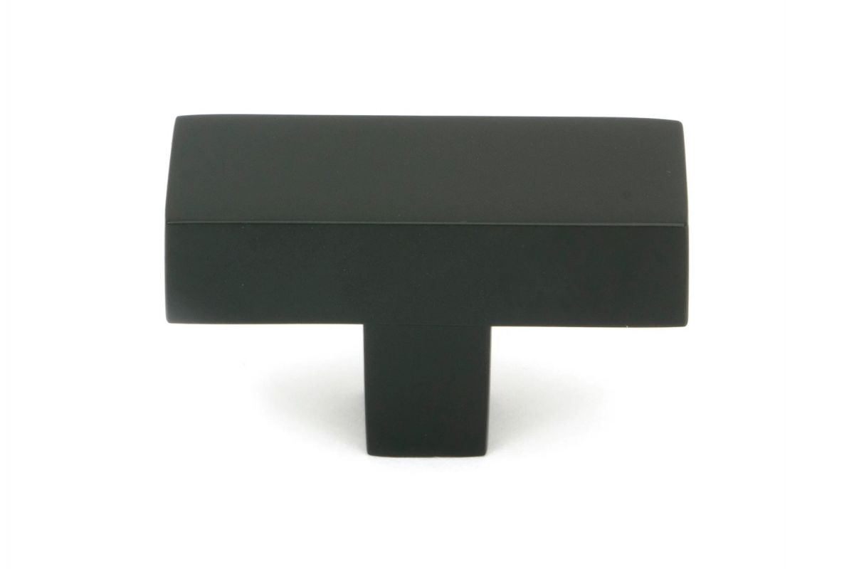 The "Kodiak" Heavyweight Block T-Bar in a Matt Black Finish on a White Background Shown Stood Upright