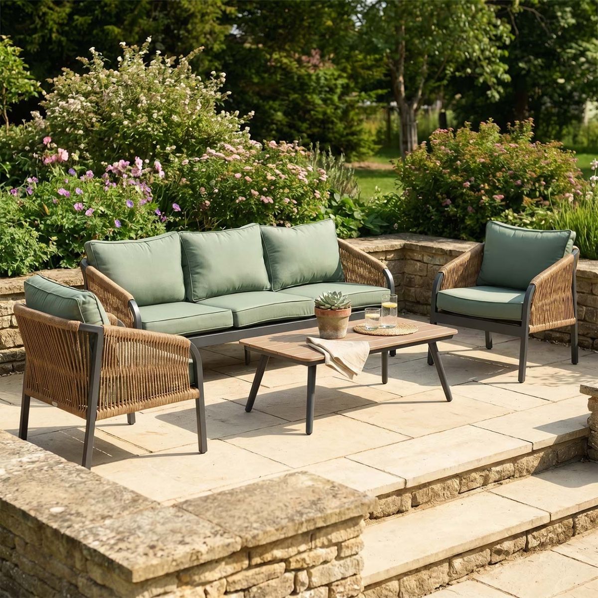 The "Marie" Outdoor 5-Seater Furniture Set Digital Illustrations Dressed
