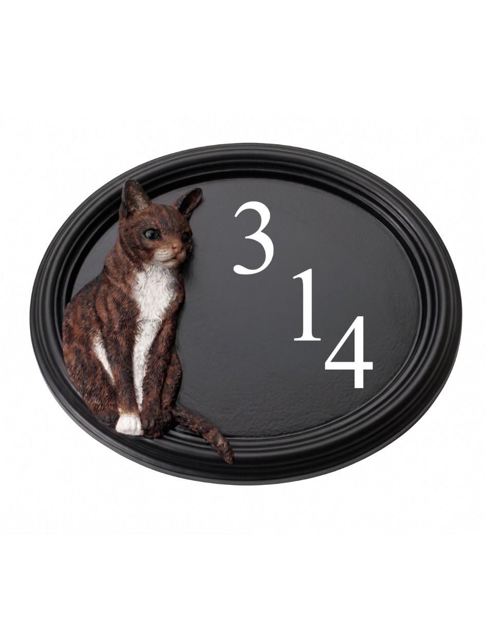 The "Marmalade" Hand Painted Thomas Cat House Sign on a White Background 