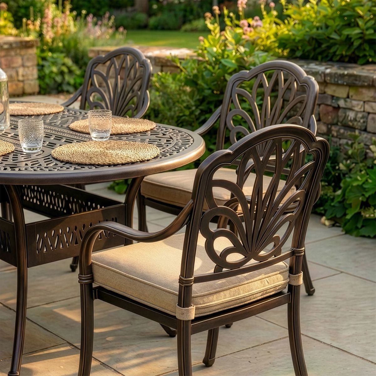 View of the Back of the Traditional Antique Copper Chair - Digital Illustration