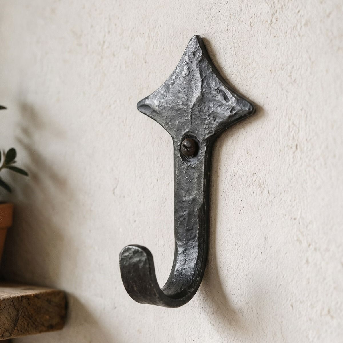 The "Thornberry" Wrought Iron Coat Hook Fitted to a Wall in an Entrance hallway - Digital Illustration 