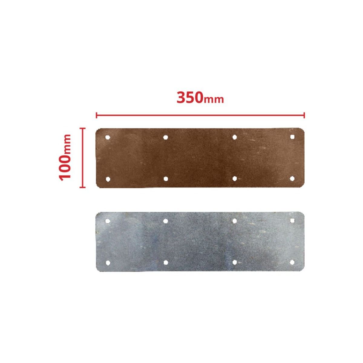 The 350mm Railway Sleeper Straight Joining Plate Shown with Dimensions 