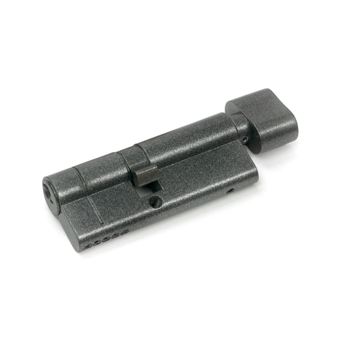 The 35/45T 5-Pin Euro Cylinder Thumbturn Lock Keyed to Differ in Pewter on a White Background 