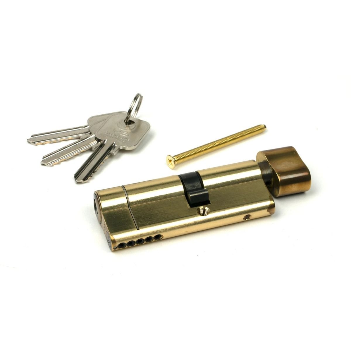 The 35T/45 5-Pin Euro Cylinder Thumbturn Lock Keyed to Differ in Aged Brass with Keys and Bolt 