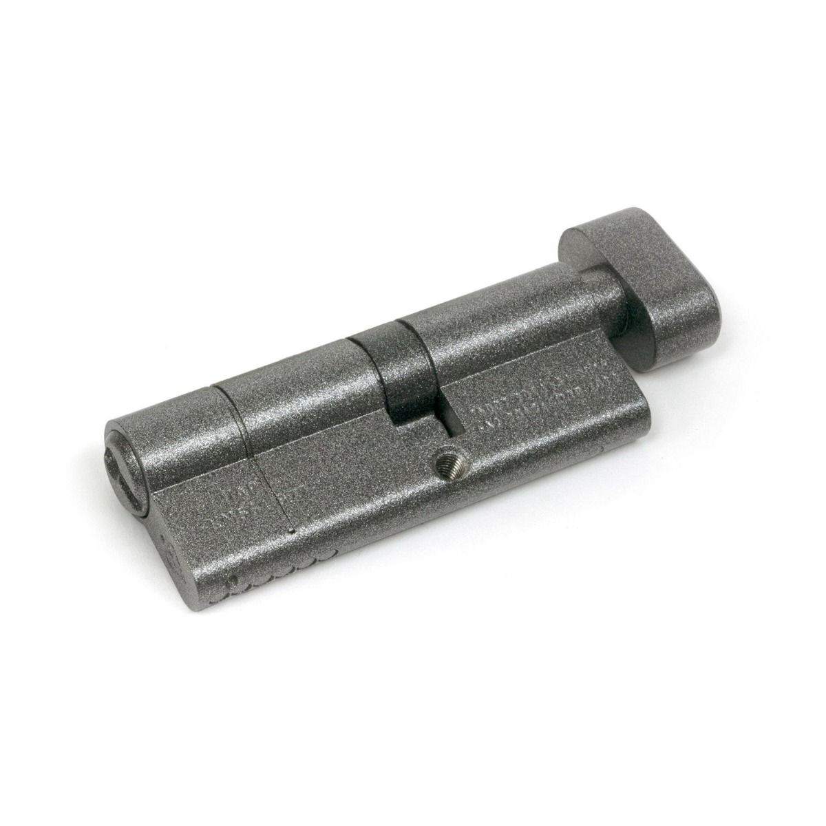 The 35T/45 5-Pin Euro Cylinder Thumbturn Lock Keyed to Differ in Pewter on a White Background 