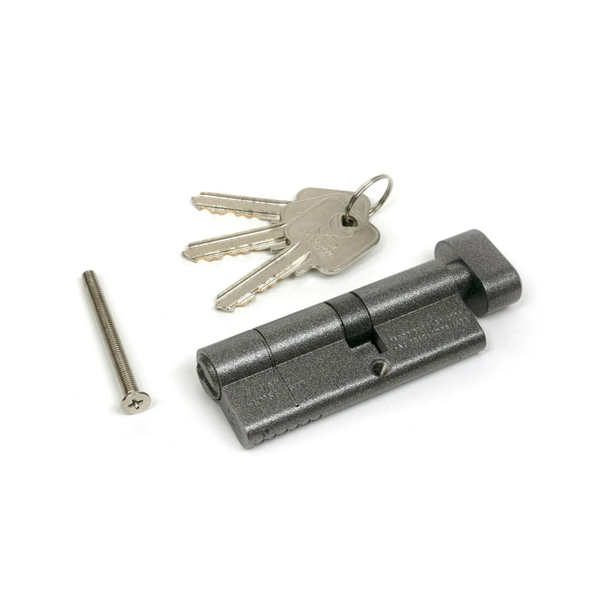 The 35T/45 5-Pin Euro Cylinder Thumbturn Lock Keyed to Differ in Pewter with Keys and Bolt 