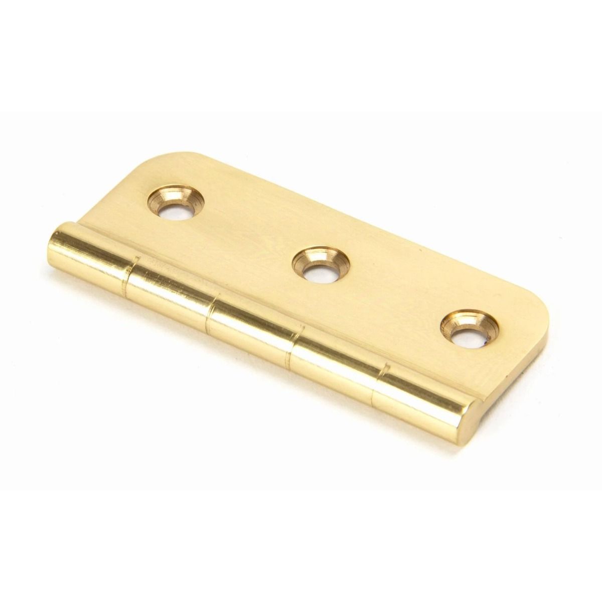 The 3" Traditional Mock Window Hinge in Polished Nickel on a White Background 
