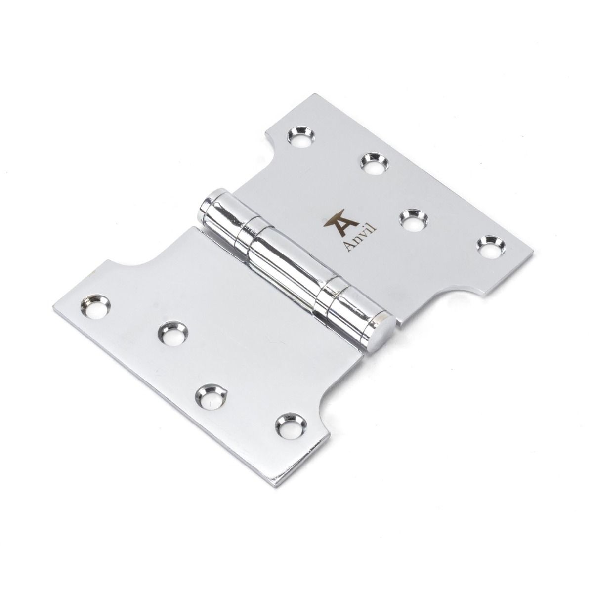 The 3" Heavy Duty Parliament Door Hinges (Pair) in Polished Chrome Shown on a White Background