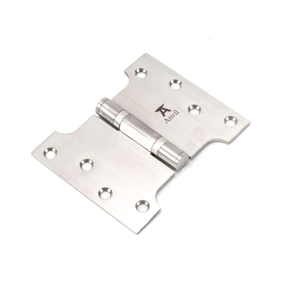 The 3" Heavy Duty Parliament Door Hinges (Pair) in Polished Nickel Shown on a White Background