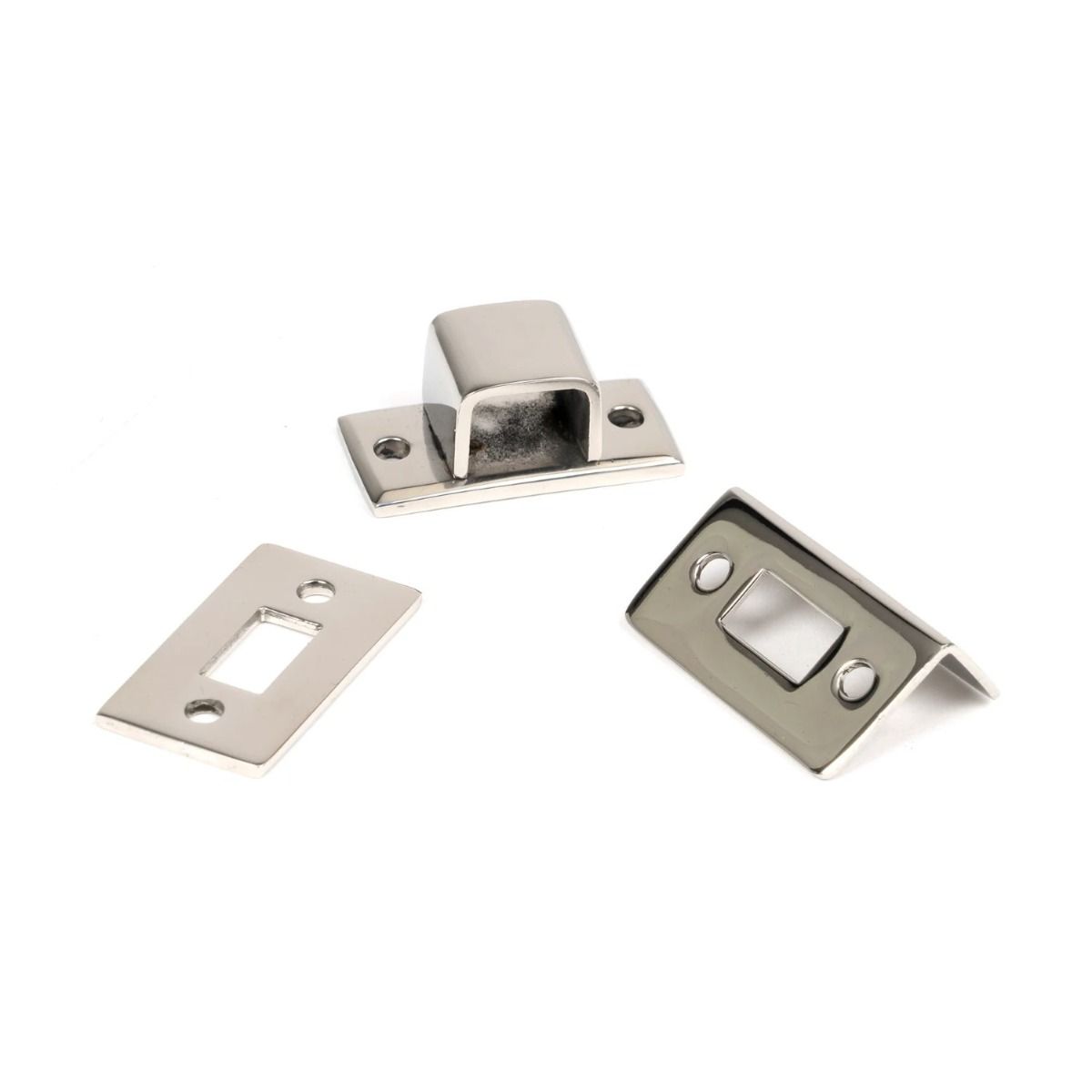 The 4" Polished Stainless Steel Universal Door & Window Bolt Keep and Bridge