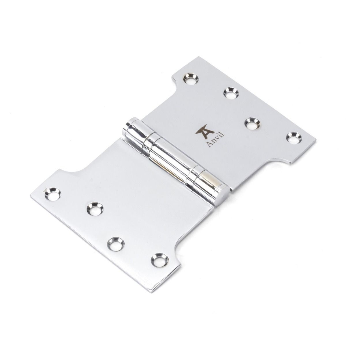 The 4" Heavy Duty Parliament Door Hinges (Pair) in Polished Chrome Shown on a White Background