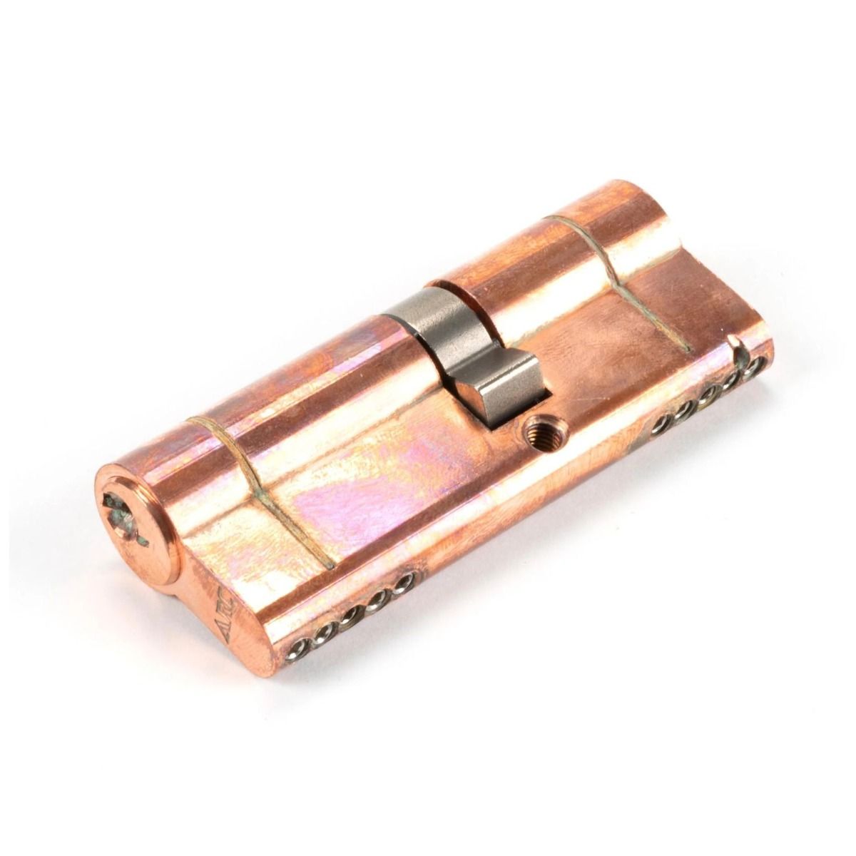 The 5-Pin Euro Cylinder Lock Keyed to Differ - 35/45 - Polished Bronze on a White Background 
