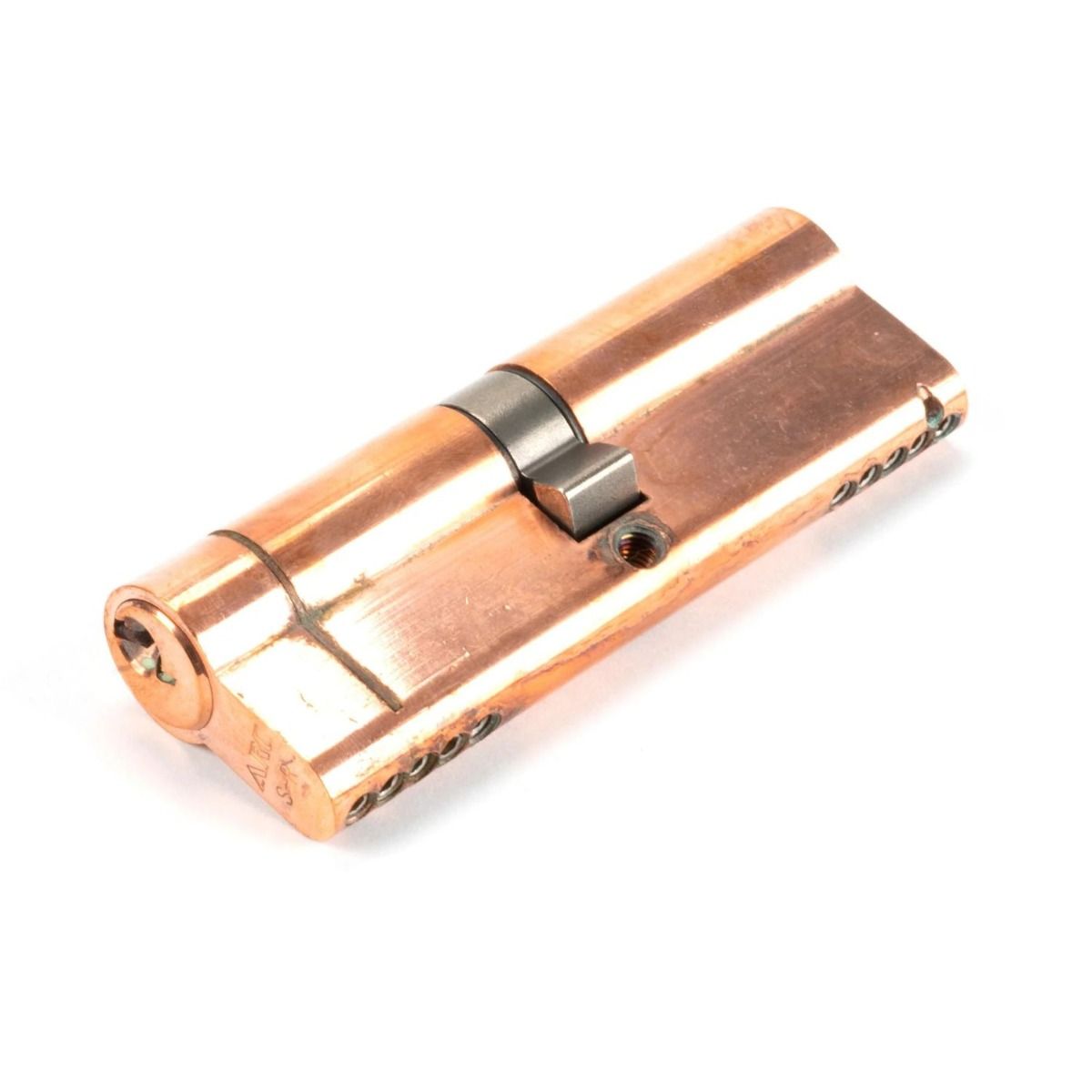 The 5-Pin Euro Cylinder Lock Keyed to Differ - 45/45 - Polished Bronze on a White Background 