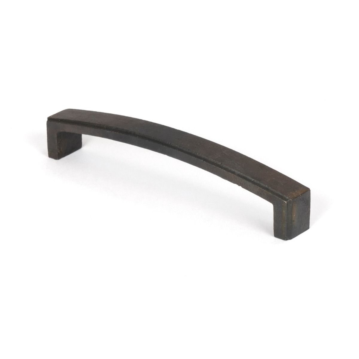 The 5.5" Linear Bridge Pull Handle in Beeswax Stood Upright on a White Background