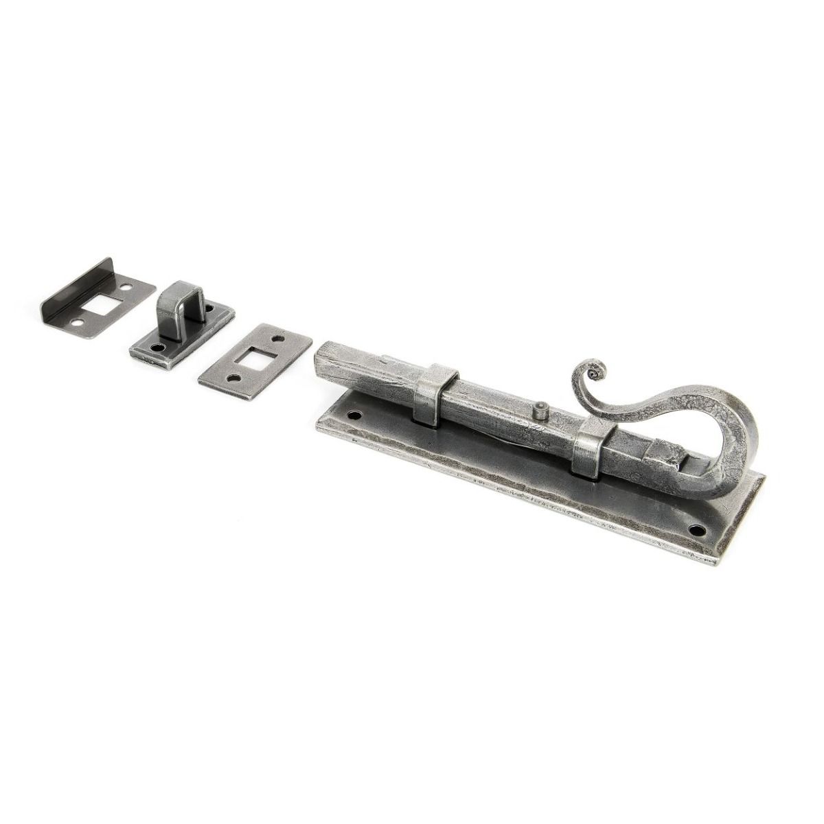 The 6" Shepherds Crook Security Bolt for Windows & Doors in a Pewter Finish