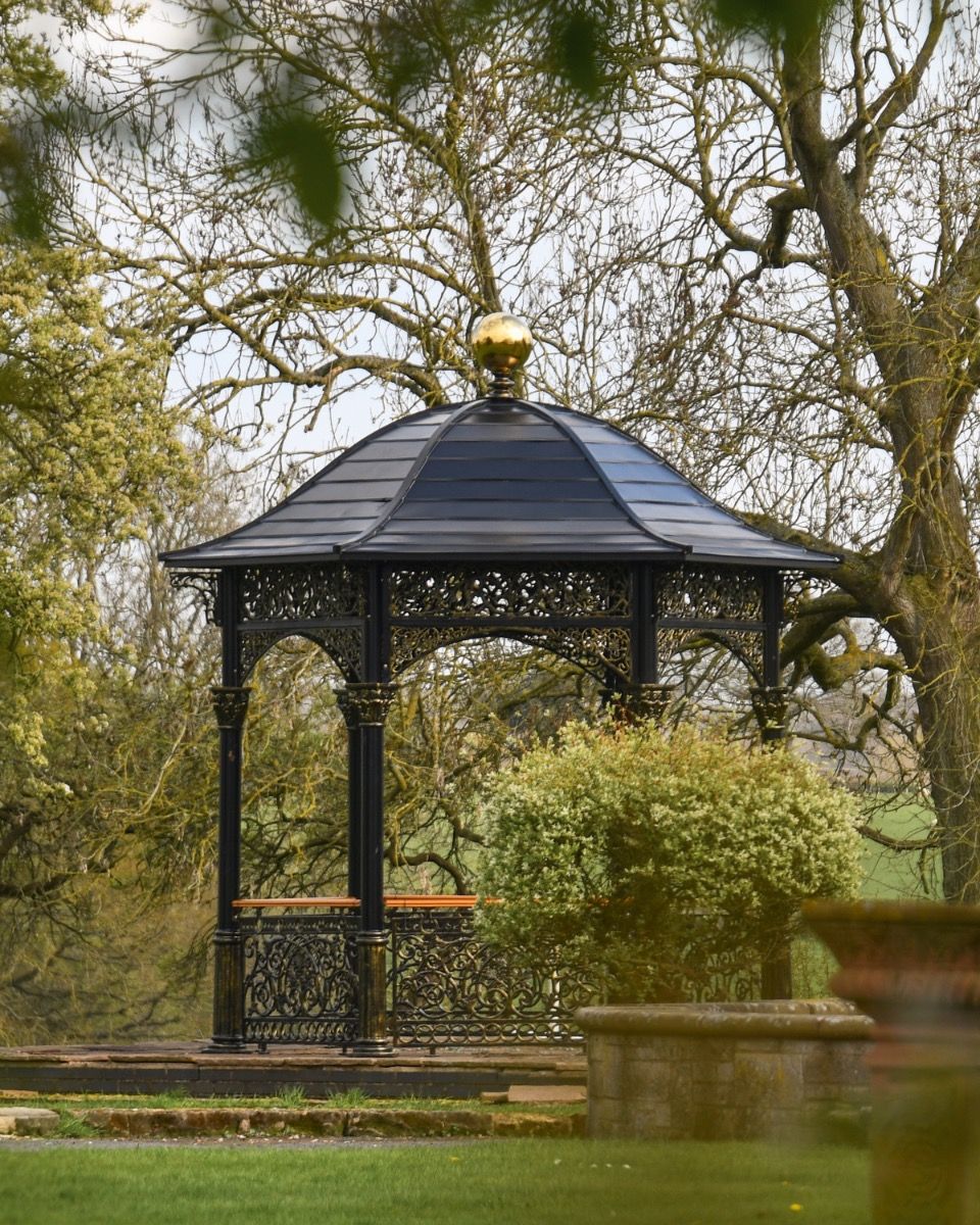"The Versailles Temple" Ornate Solid Roof Garden Gazebo in Garden
