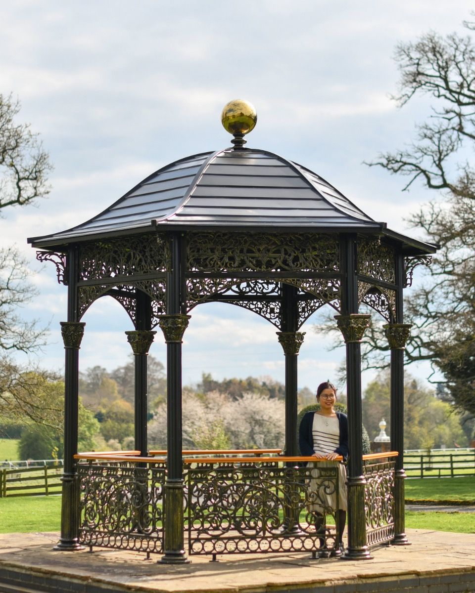"The Versailles Temple" Ornate Solid Roof Garden Gazebo in Use