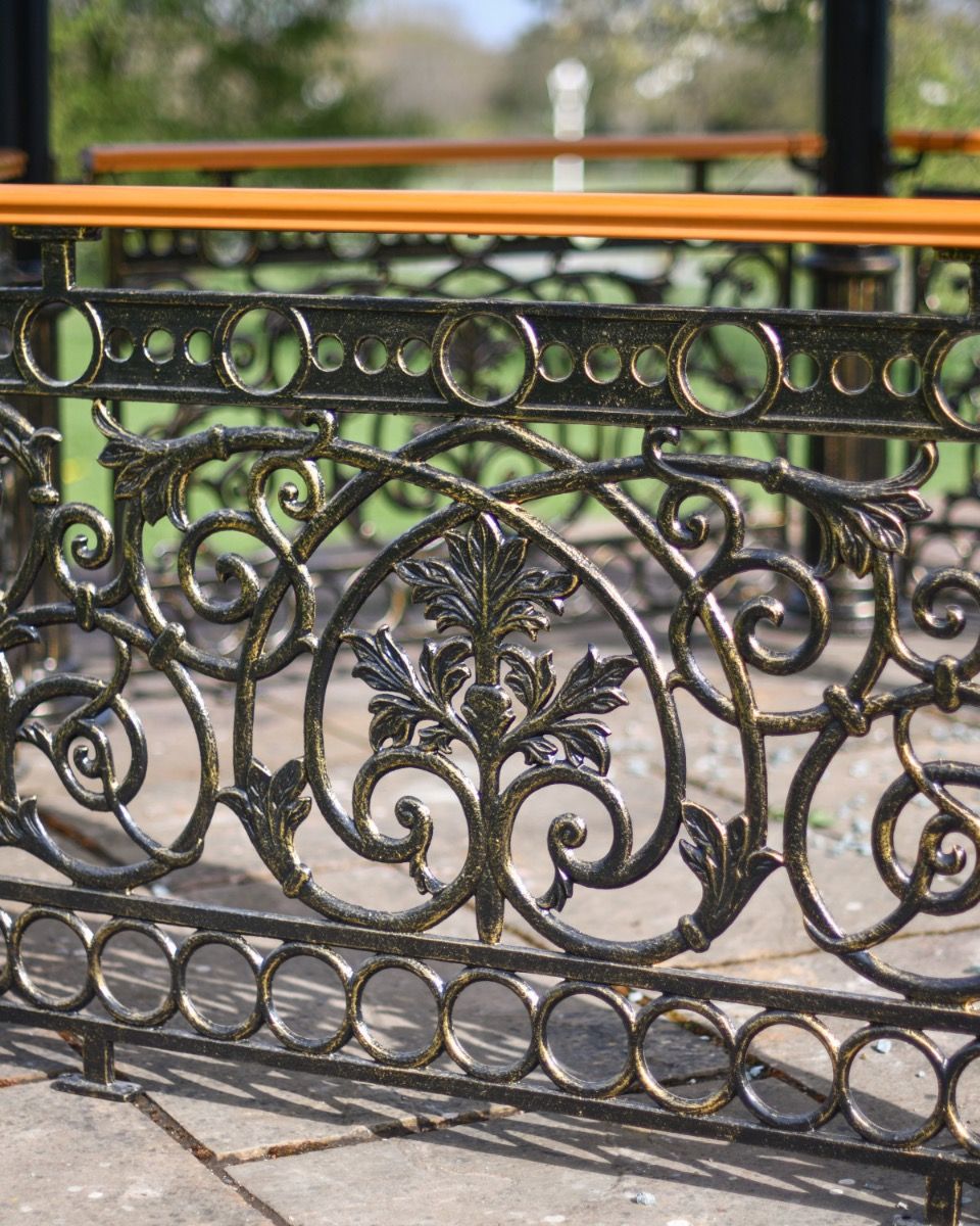 Close-Up of "The Versailles Temple" Ornate Solid Roof Garden Gazebo