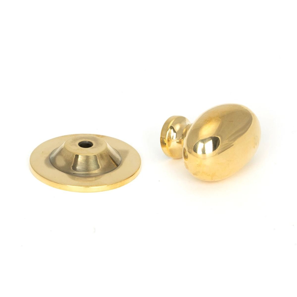 The Aged Brass 33mm Traditional Oval Cabinet Knob with Rose on a White Background 