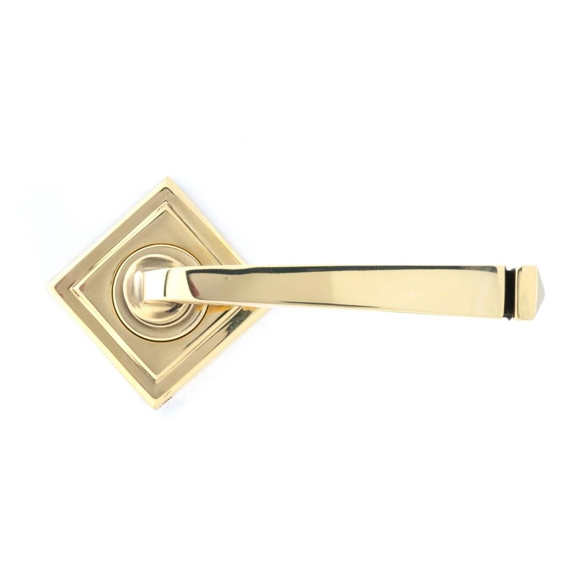 The Aged Brass Tapered Lever on Square Rose Set with the Rose in a Diamond Orientation