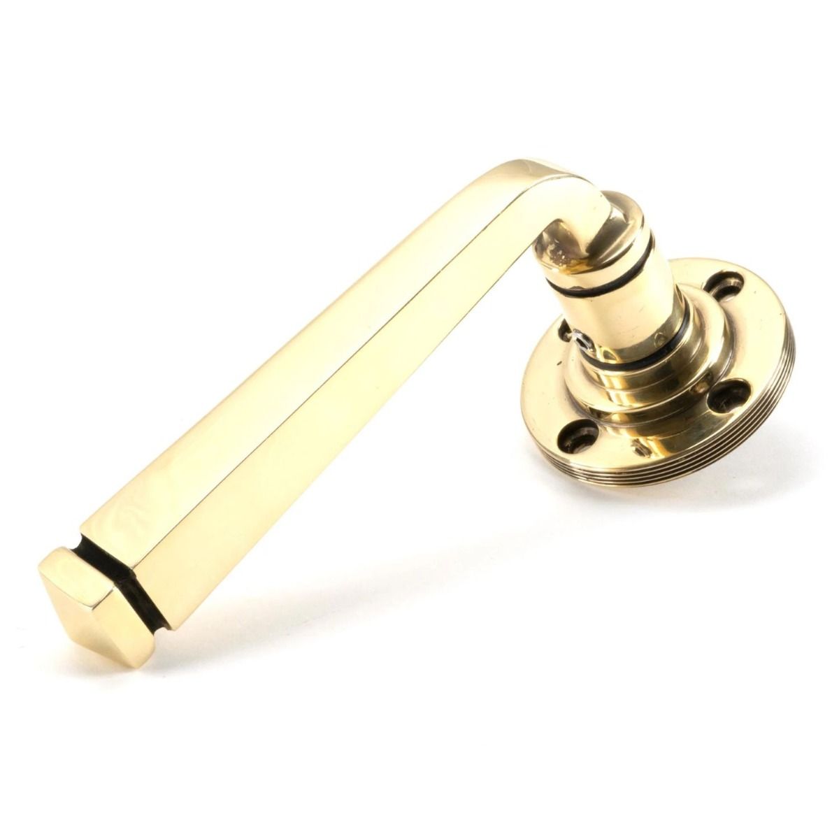 The Aged Brass Tapered Lever on Square Rose Set without the Casing