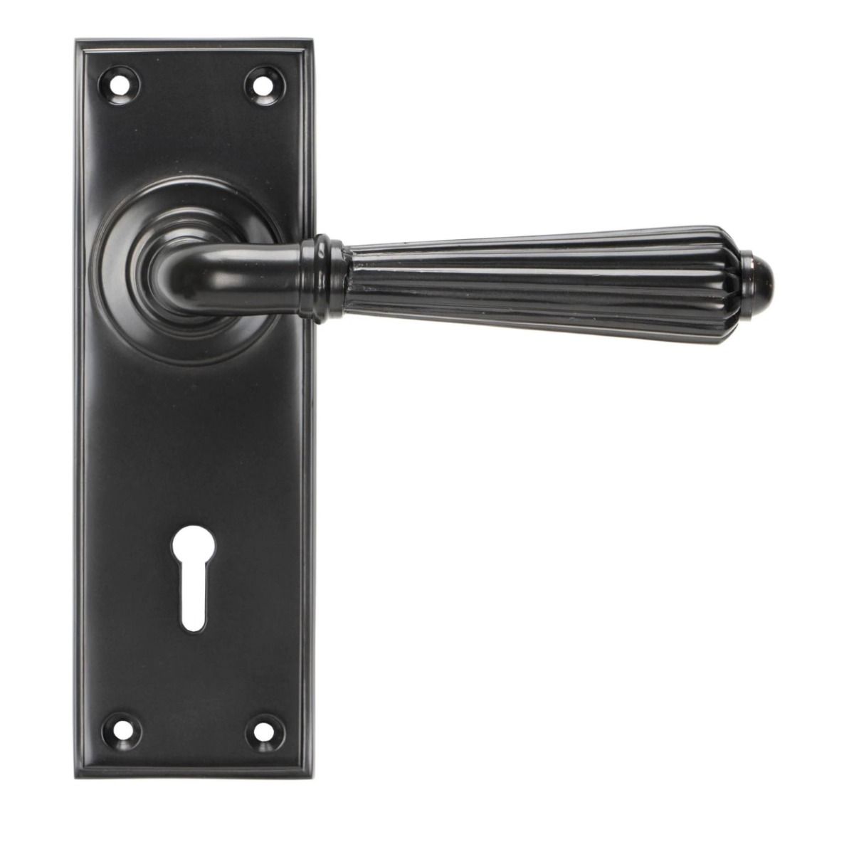 The Aged Bronze Classic Fluted Period Lever Lock Suite Architectural Door Handle Set