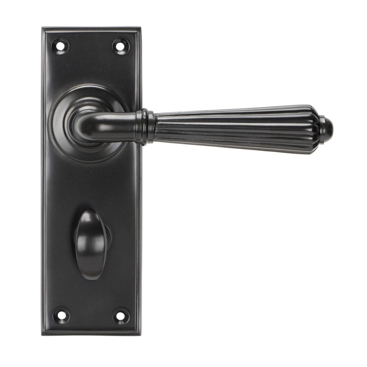 The Aged Bronze Classic Fluted Period Privacy Suite Bathroom Lever Handles