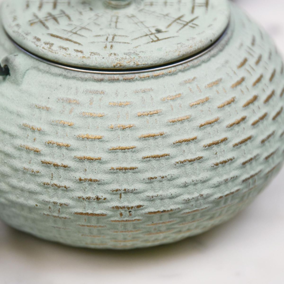 Close-Up of Pattern on The "Bamboo" Cast Iron Teapot Close-Up of Pattern on The "Bamboo" Cast Iron Teapot