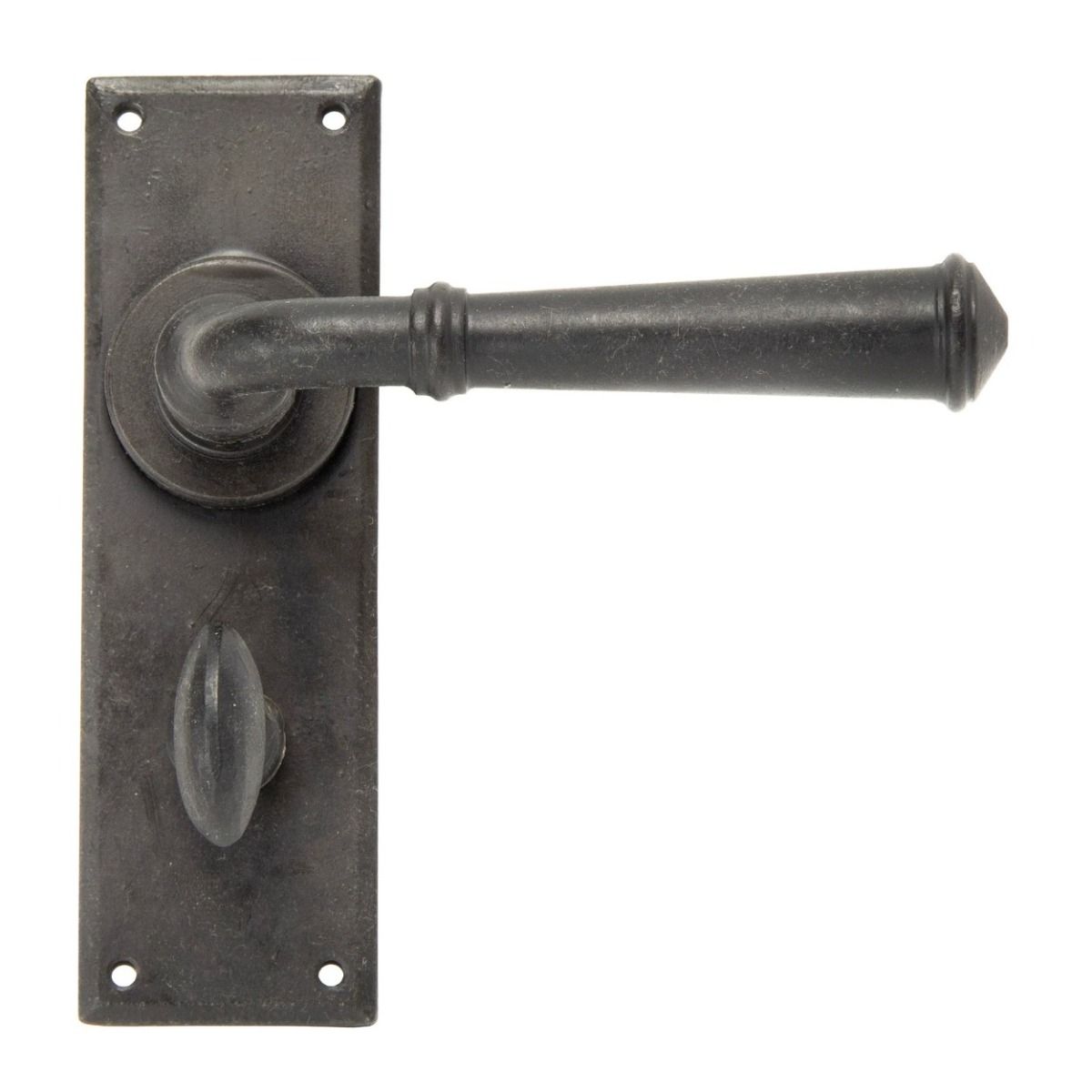 The Beeswax Traditional Reeded Detail Bathroom Privacy Lock Handle Set