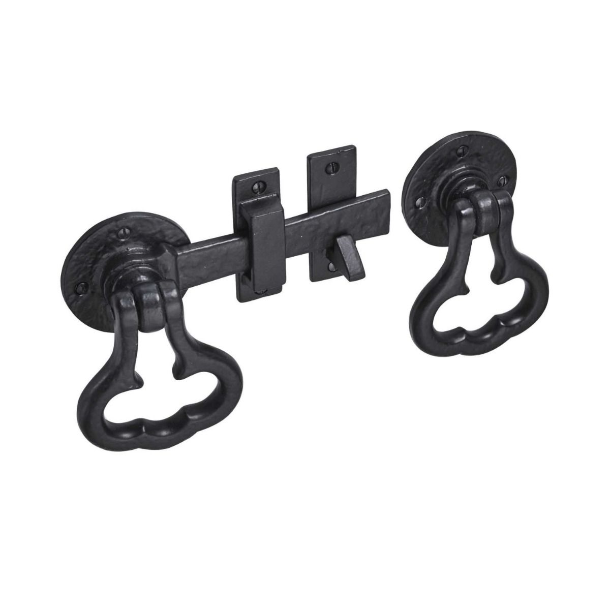 Black Antique Ring Gate Latch - 6-Inch 