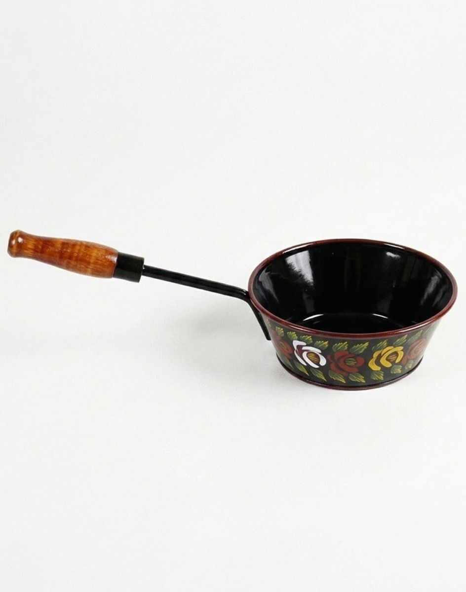 The Black Traditional Narrowboat Dipper Shown on a White Background - Digital Illustration 