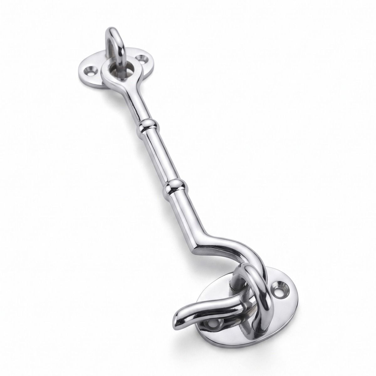 The Bright Chrome Cabin Hooks Loose Ring Type on a White Background 