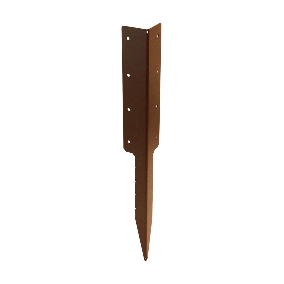 The Brown Railway Sleeper Corner Spikes - Double on a White Background 