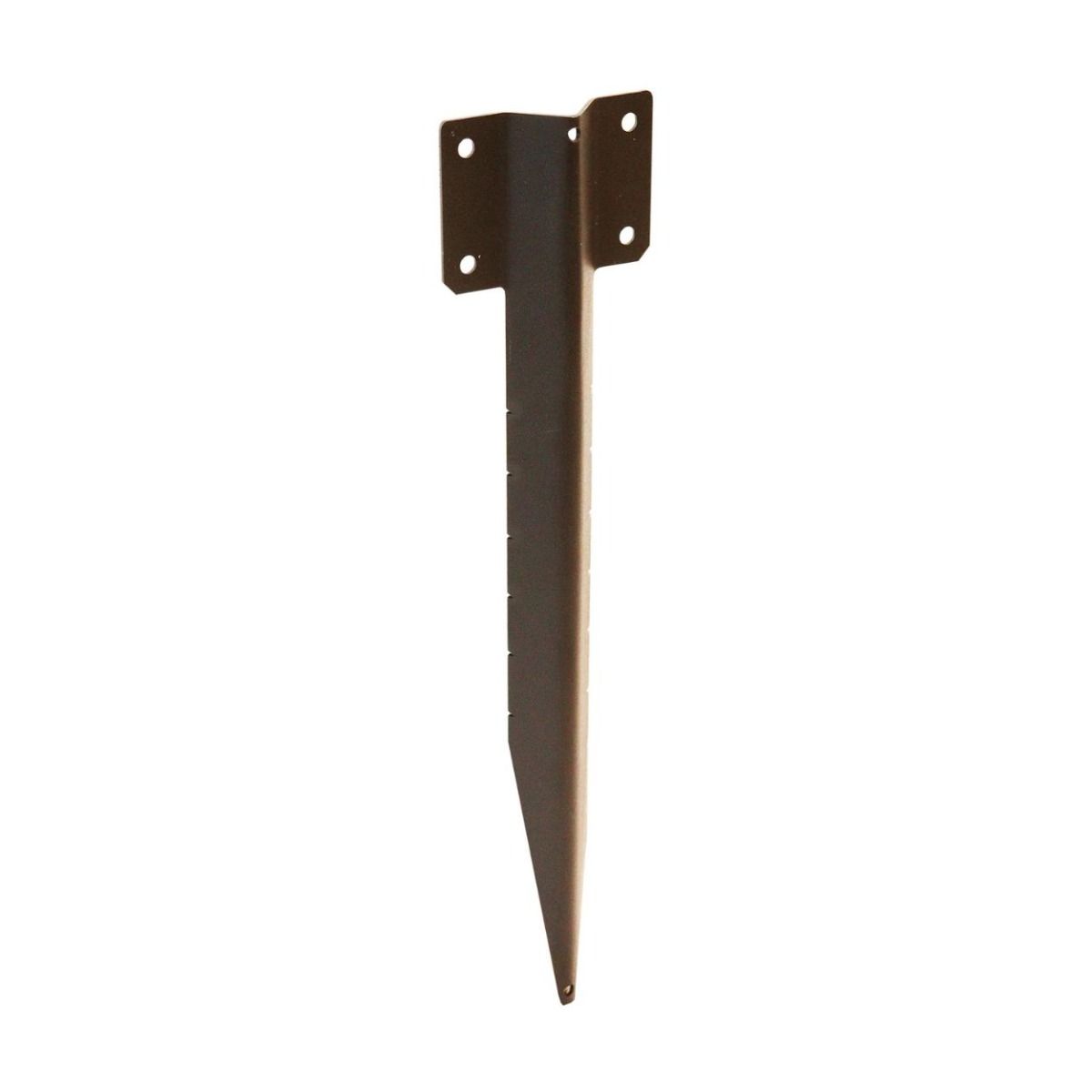 The Brown Railway Sleeper Straight Inline Spikes - Single on a White Background 