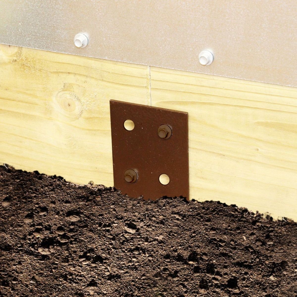 The Brown Steel Railway Sleeper Concrete-In Base Anchor Attacher to a Sleeper 