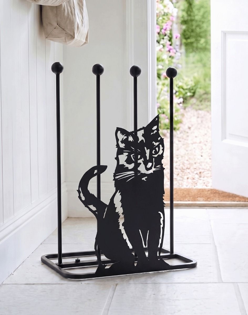 The Cat Welly Rack on a Stone Tile Hallway Entrance - Digital Illustration