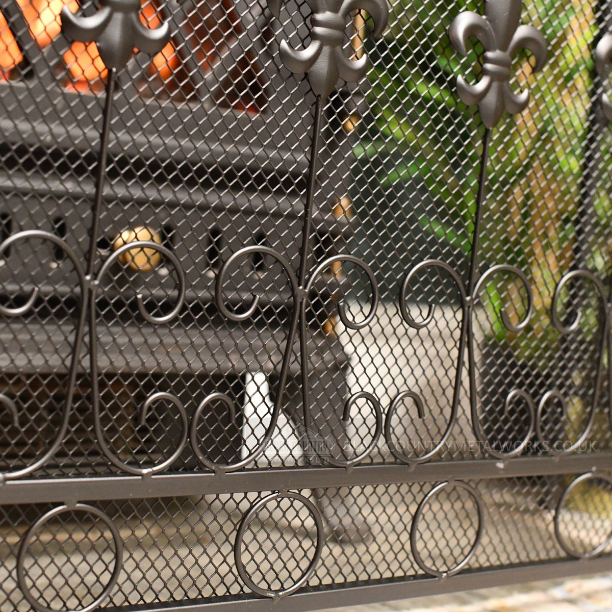 Close-up of the Scroll Design on the Mesh