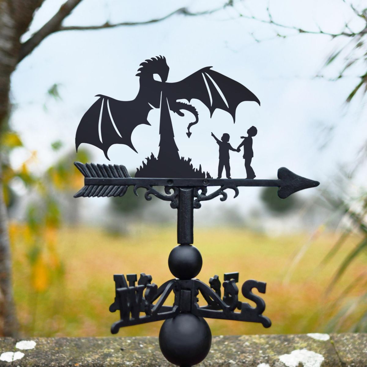 The Children & The Dragon Weathervane in Situ