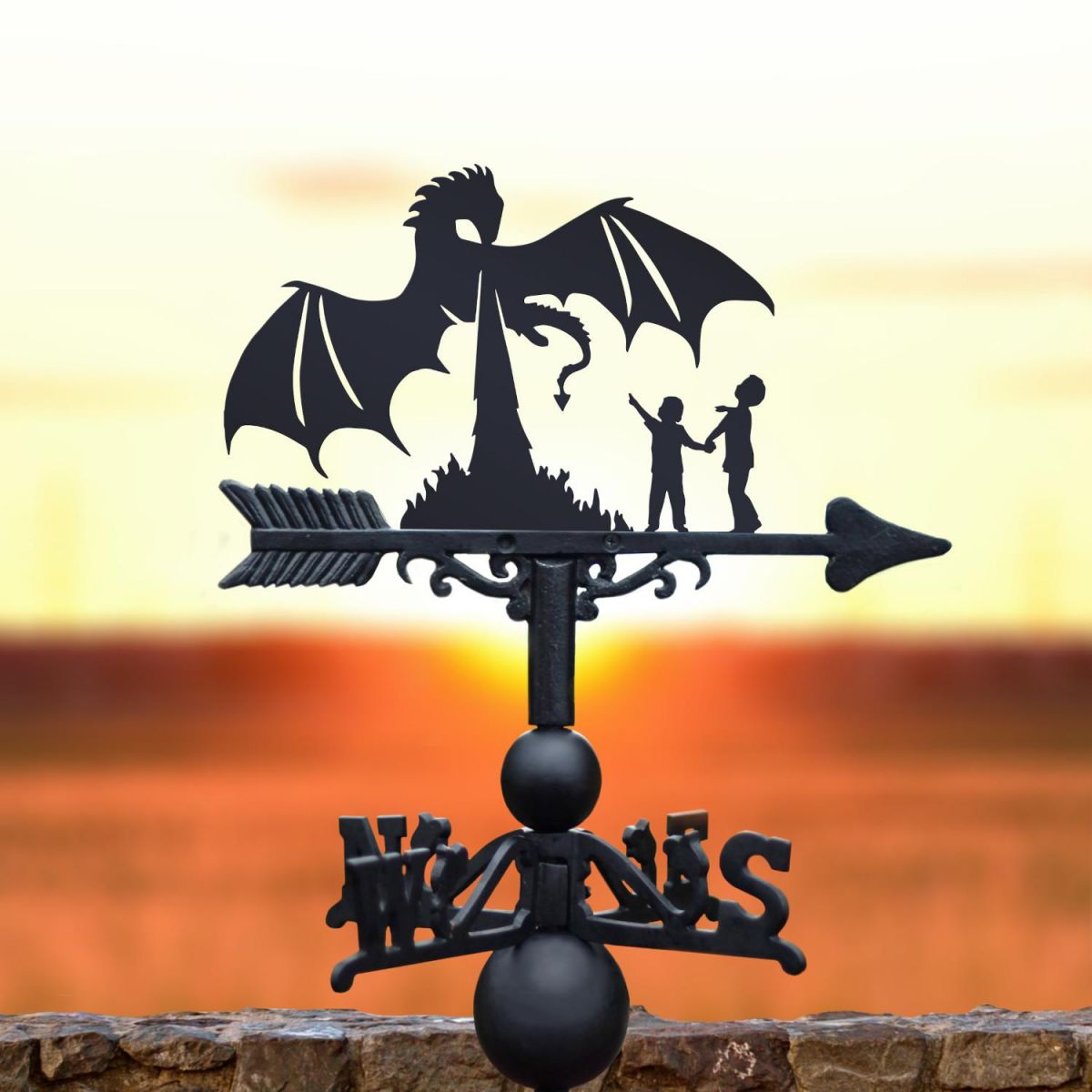 Weathervane with The Children & The Dragon Topper