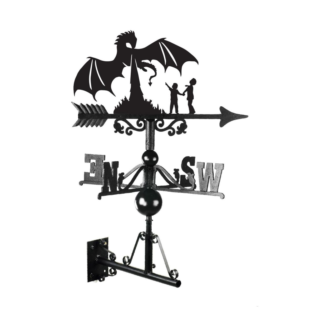 The Children & The Dragon Weathervane Mounted