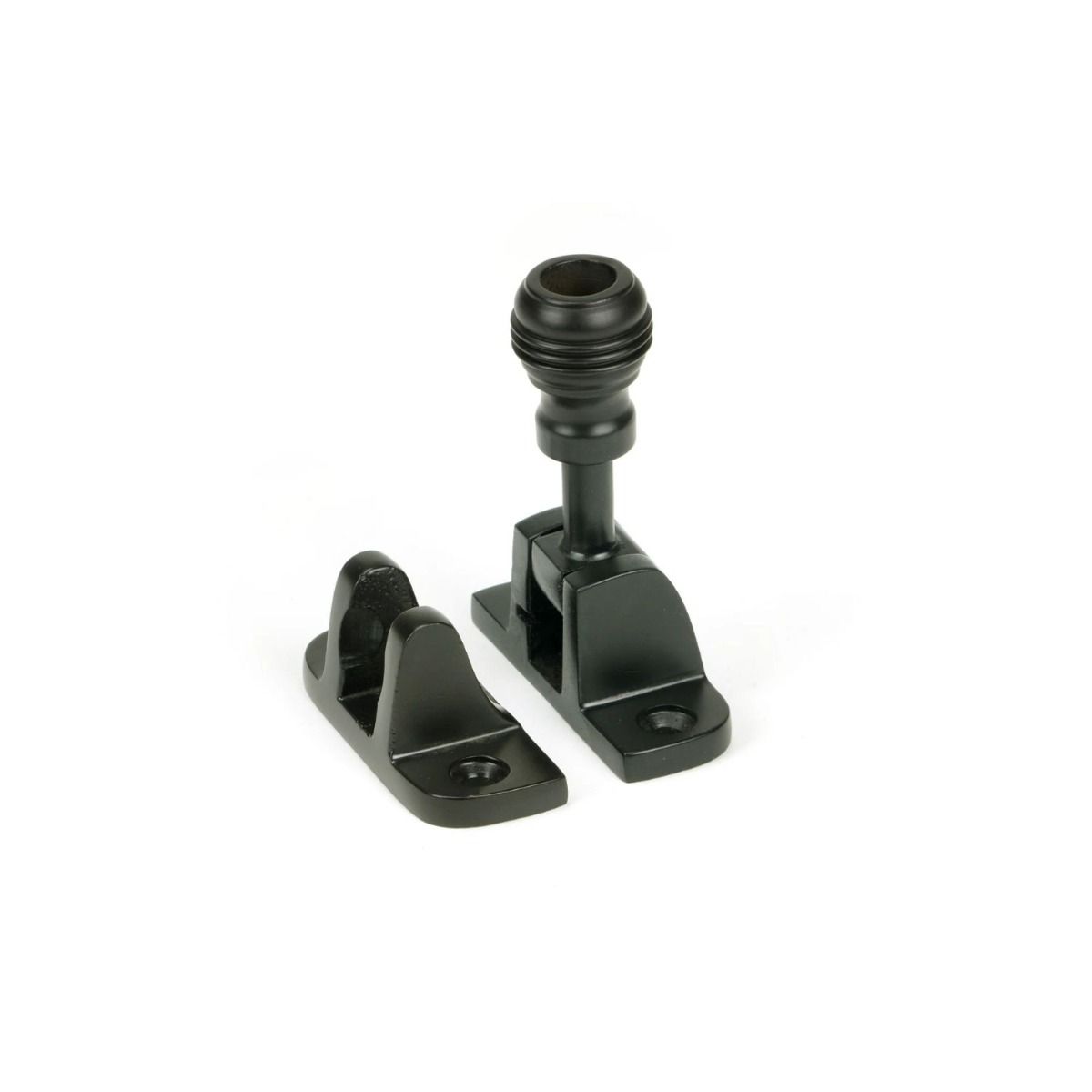 The Classic Reeded Brighton Sash Window Fastener in Aged Bronze Shown Upright 
