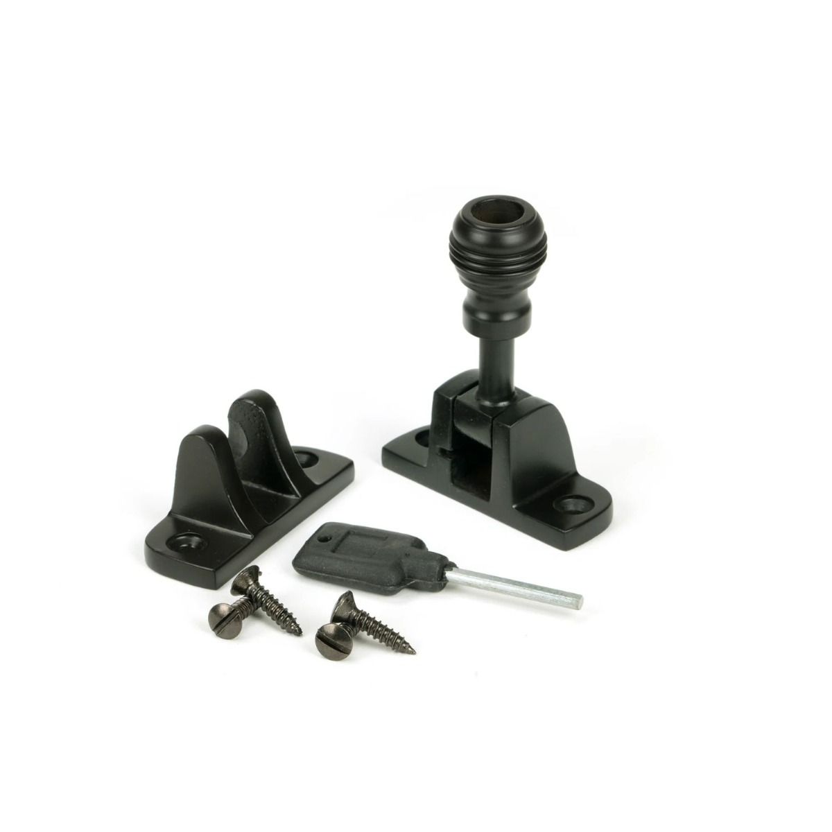 The Classic Reeded Brighton Sash Window Fastener in Aged Bronze with all Components 