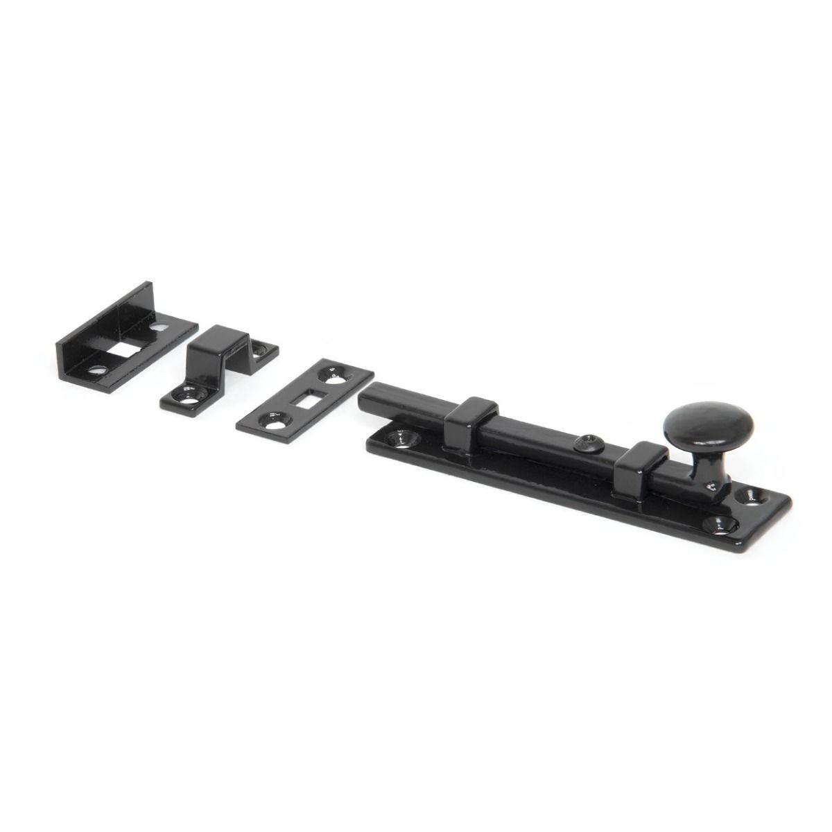 The Classic Straight Window Bolt 4" in a Black Finish