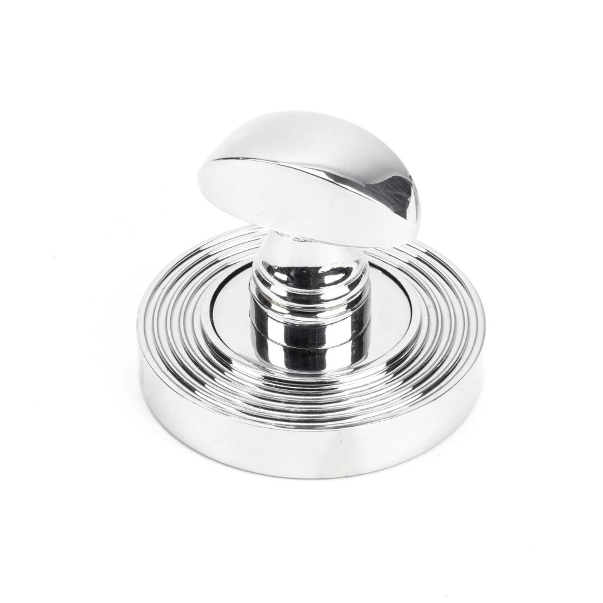The Concealed Beehive Bathroom Turn & Release Set - Polished Chrome on a White Background 