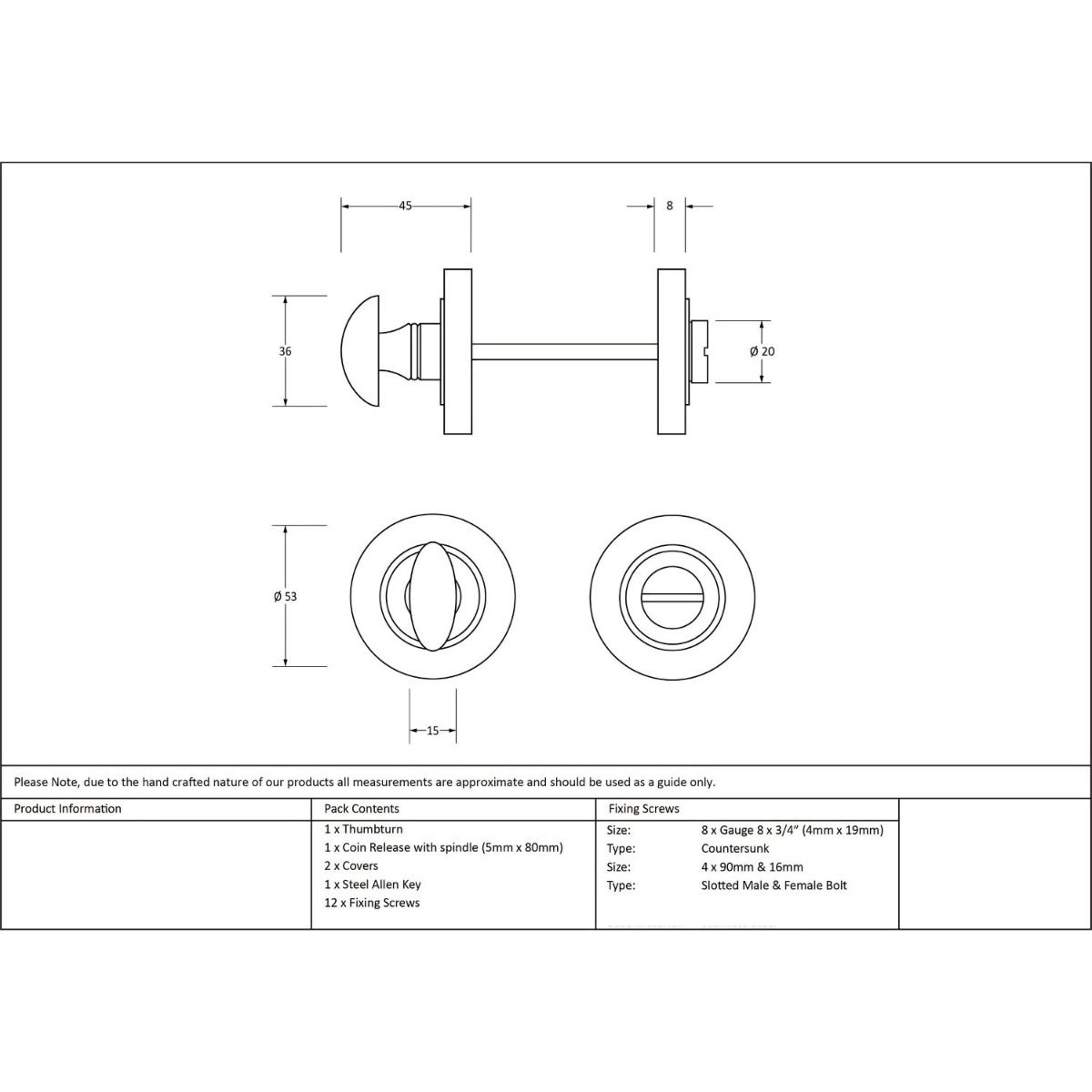 The Concealed Beehive Bathroom Turn & Release Set - Polished Nickel Technical Drawings and Dimensions 