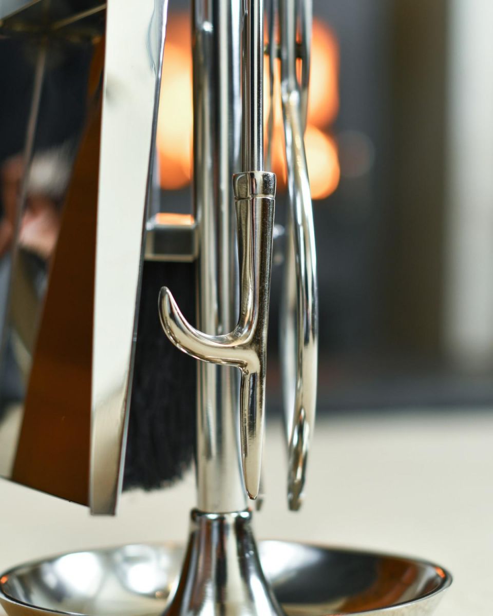 Close Up Of "The Contra" Companion Set With Leather Handles Poker